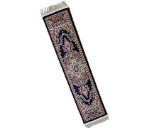 Dolls House Navy Blue & Red Turkish Woven Carpet Runner Miniature Rug 1:12