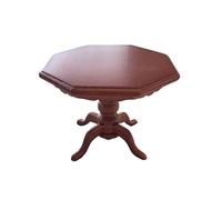 Dolls House Octagonal Table on Pedestal Leg Walnut Dining Room Furniture 1:12