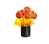 Dolls House Orange Pumpkin Lollipops in Holder Halloween Candy 1:12 Accessory