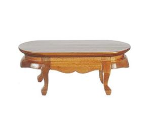 Dolls House Oval Walnut Coffee Table Victorian Living Room Furniture