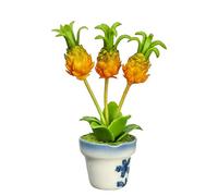 Dolls House Pineapple Plant in Blue Vase Miniature Flower Decor Accessory 1:12
