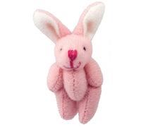 Dolls House Pink Bunny Cuddly Toy Large Teddy Miniature Nursery Shop Accessory