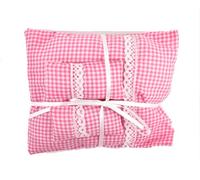 Dolls House Pink Gingham Double Bedding Set 1:12 Bedroom Accessory