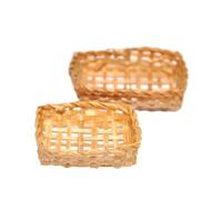Dolls House Rectangular Wicker Baskets.. Pack of 2 (MCB482) - 1:12 Scale Miniatures | Minimum World