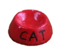 Melody Jane Dolls House Red Cat Food Bowl Water Dish Miniature Pet Accessory