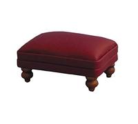 Dolls House Red Leather Fireside Footstool Pouffe 1:12 Living Room Furniture