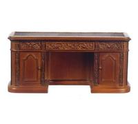 Dolls House Resolute Desk Victorian Walnut Platinum Miniature Study Furniture