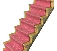 Dolls House Rose Pink Spotted Stair Carpet Runner Self Adhesive Flooring 1:12