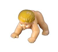 Dolls House Rubber Baby Girl Crawling on Hands & Feet Miniature People Doll 1:12