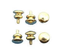 Dolls House Set 6 Round Gold Plated Brass Door Knobs Builders DIY Fittings 1:12