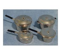 Dolls House Set of Saucepans 1/12th Scale Miniatures