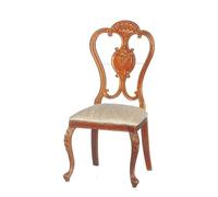 Dolls House Side Chair Victorian Balloon Back Walnut JBM Dining Room Furniture