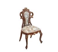 Dolls House Side Chair Victorian Walnut Gold JBM Bedroom & Dining Room Furniture