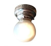 Dolls House Silver Ceiling Lamp White Globe Shade LED Battery Light1:12 Scale