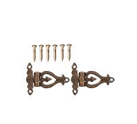 Dolls House Small Ornate T Hinges Antique Gold Miniature DIY Fittings Hardware