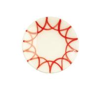 Dolls House Small Plate Red Pattern Ceramic Tableware Dining Room Accessory 1:12