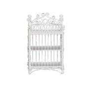 Dolls House Small White Wrought Iron Shelf Unit 3 Tier Bookcase Miniature 1:12