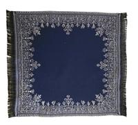 Dolls House Square Rug Navy Blue & Grey Double Sided Floor Accessory Medium