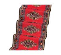 Dolls House Stair Carpet Traditional Persian Stair Runner Carpet, Red with Medallion Pattern, Decorative Border