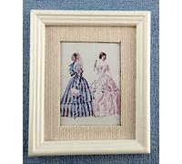 Dolls House Summer Fashion Painting White Frame Miniature Accessory Picture