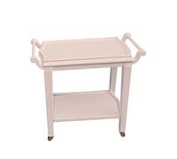 Dolls House Tea Trolley White Wood Drinks Cart Miniature Dining Room Furniture