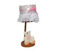 Dolls House Teddy Bear Bedside Lamp Pink Miniature Nursery Accessory Non Working