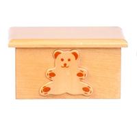 Dolls House Teddy Bear Toy Box Chest Ottoman Light Oak Nursery Furniture