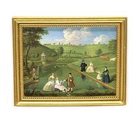 Dolls House The Lake Picture Painting in Gold Frame Miniature Accessory 1:12