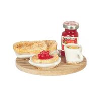 Dolls House Toast & Jam Set on Wooden Board Kitchen Accessory Food Miniature