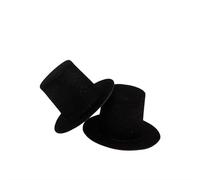 Dolls House Top Hat Black Victorian Gentlemen's or Wedding Attire Pack of 2 1:12