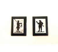 Dolls House Town Crier & Lamplighter Silhouette Pictures Old Fashioned Chrysnbon