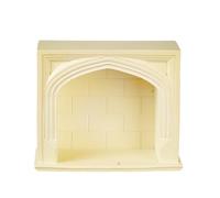 Dolls House Tudor Fireplace Cream Resin 1:12 Scale Miniature