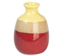 Dolls House Vase Red & Yellow Small Neck Ceramic Ornament Miniature Accessory
