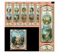 Dolls House Wall Panel Wallpaper Chinoiserie Pink 1:12 Scale Miniature Print