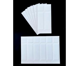 Dolls House Wall Panels, 3/4 Height, 2 Box High Edwardian Style, Pack of 10, 1/12th Scale. (A1020) Free UK Postage (White)