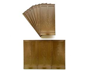 Dolls House Wall Panels, 3/4 Height Single Tall Panel Georgian Style Pack of 10 1/12th Scale (A1018) Free UK Postage (Oak Effect)
