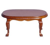 Dolls House Walnut Oval Coffee Table Miniature Classic Living Room Furniture