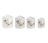 Dolls House White Canister Set Fleur Miniature 1:12 Kitchen Accessory