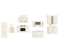 Dolls House White Kitchen Furniture Set The Platinum Collection Wood 1:12 Scale