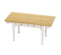 Dolls House White Oak Farmhouse Table Rustic Kitchen Dining Room Furniture
