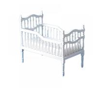 Dolls House White Victorian Baby Crib Miniature Nursery Furniture 1:12 Scale