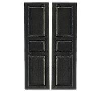 Dolls House Window Shutters Black 3 Panel Wooden 1:12 Scale Building Component