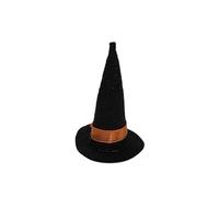 Dolls House Witches Hat Black Pointed with Gold Band Halloween Accessory 1:12