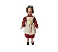 Dolls House Woman in Apron and Curlers Miniature Porcelain 1:12 People