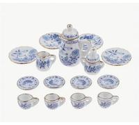 Dolls House Wonderland 1:12th Scale Blue & White 15 Piece Teaset
