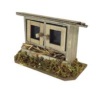 Dolls House Wooden Rabbit Hutch with Hay Miniature Garden Pet Accessory 1:12