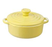Dolls House Yellow Dutch Oven Stock Pot Cooking Dish Miniature Kitchen Accessory