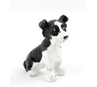 Dolls House Young Border Collie Sitting Pet Sheep Dog Miniature 1:12 Accessory