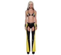 Dolls Kill Christina Inspired Costume - Red Dirty PopStar Chaps by Trickz N' Treatz, Yellow, X-Large