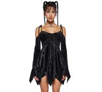 Dolls Kill F is for Fairies Handkerchief Dress by Current Mood Perfect for Fairycore Fashion, Black Velvet, M